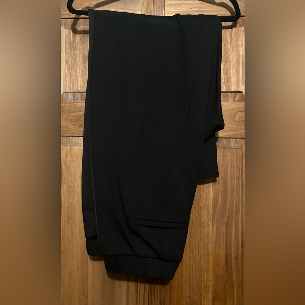 Universal Standard Wide leg black ponte knit tuxedo pants, perfect for fall! - Picture 2 of 3